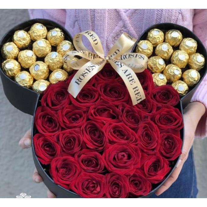 Коробка цветов Микки-Микки